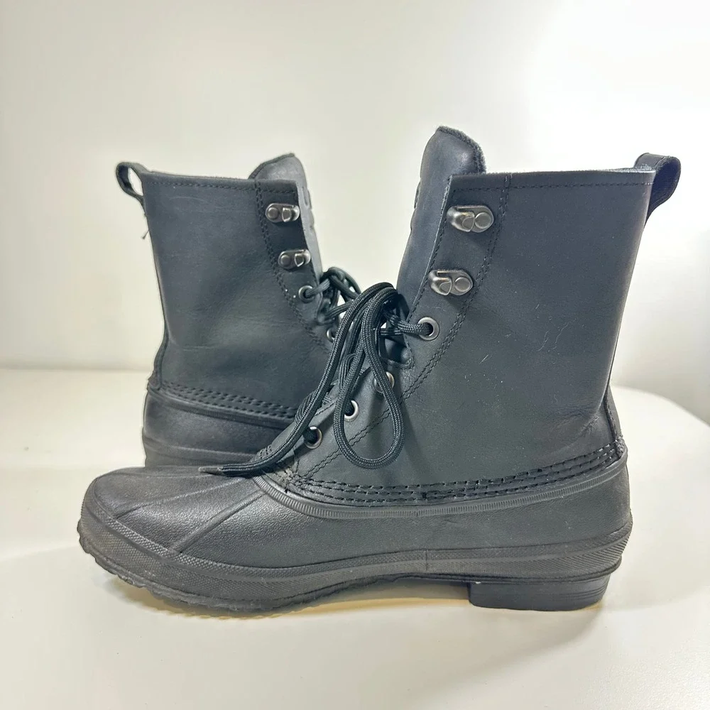 UGG‎ Waterproof Duck Boots Black Leather Rubber Lace Up Rain Snow Mens 11